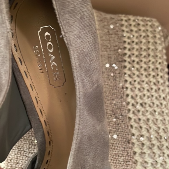 Coach vegan gray suede platform/sz 9 - Picture 4 of 5